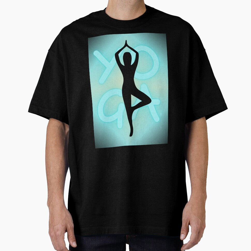 Yoga Pose Neon Blue Yoga Lettering by SoccaTamam