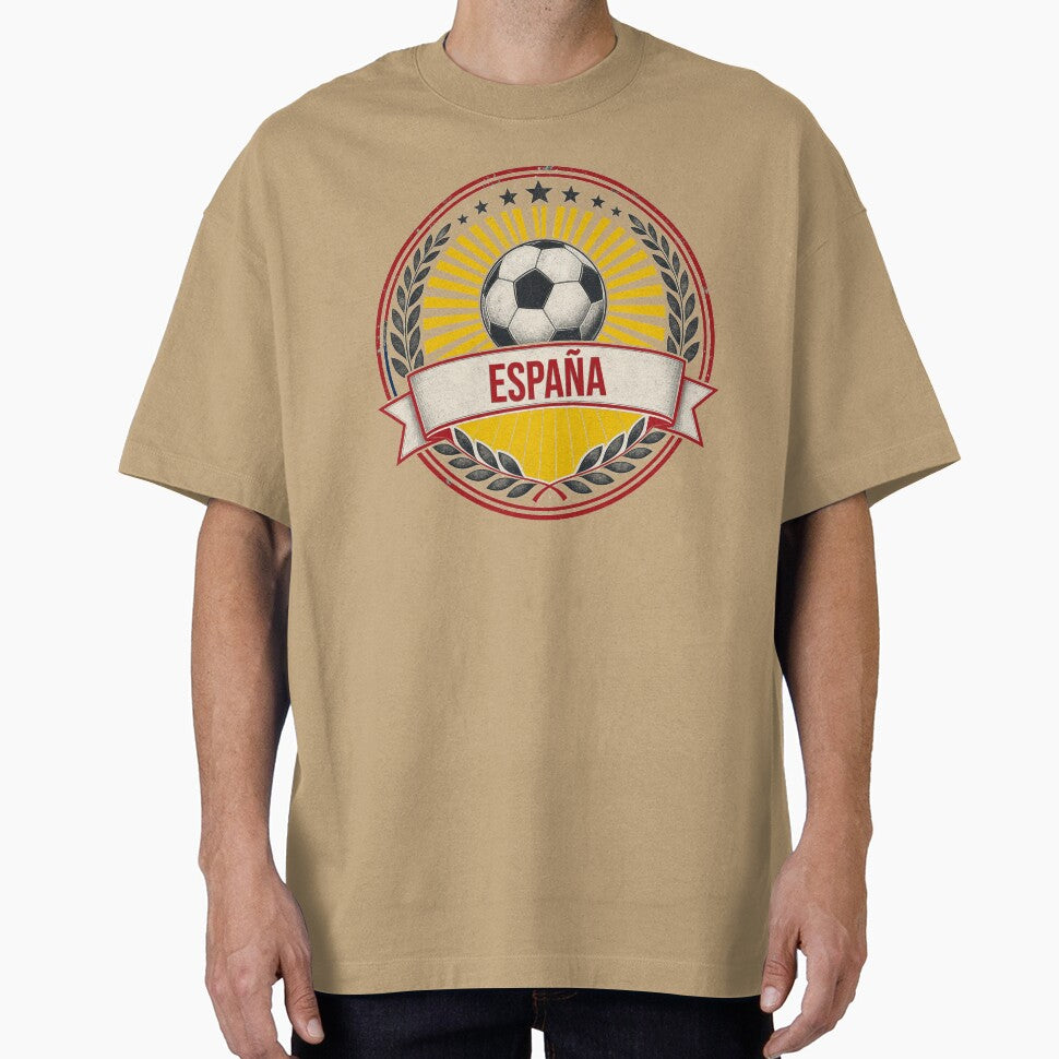Spain Vintage Soccer Crest — Retro España Football Badge Fan Emblem by icemanphotos