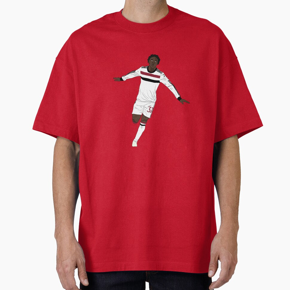 Kobbie Mainoo Goal Celebration Minimalist by Hevding