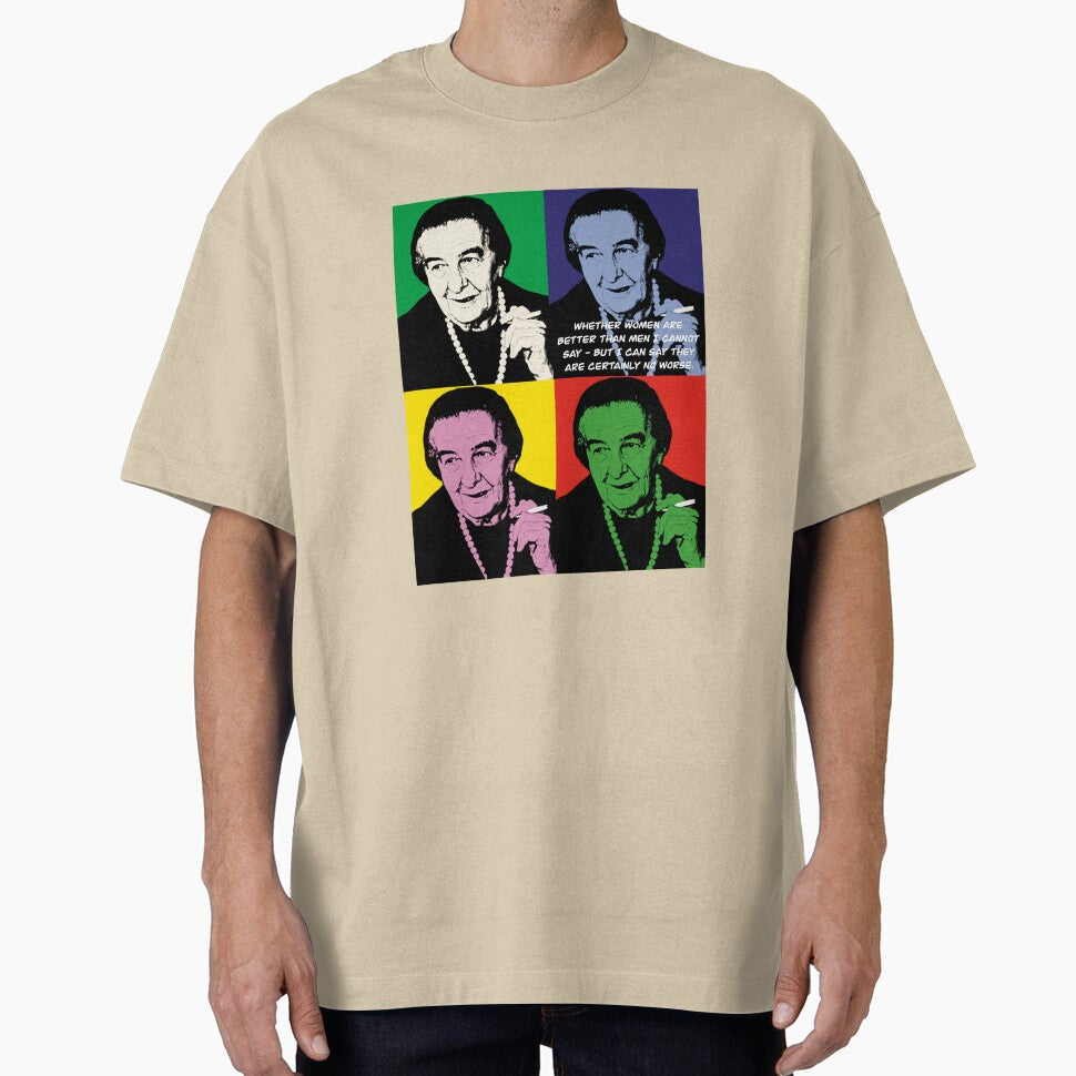 Golda Meir quote whether women are better than men I cannot say - but I can say they are certainly no worse, Retro Pop Art by InnaMGraphic