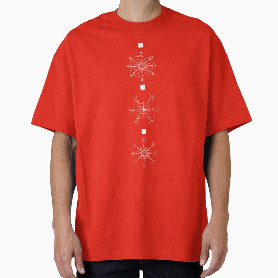 FALLING SNOW - Xmas Snowflake Pattern (Red and White) by CoraDaffodil