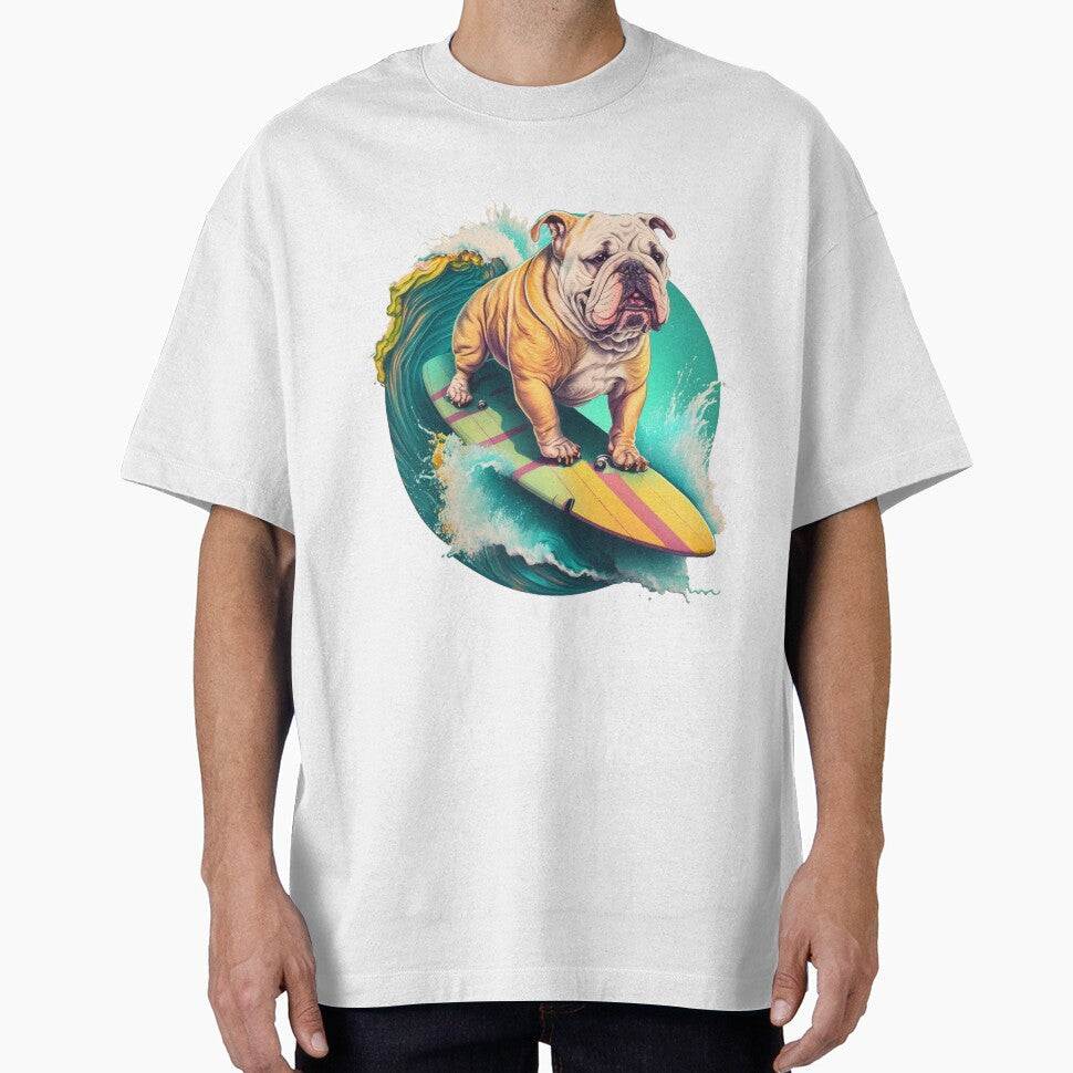 Surfboarding Bulldog by Bill Skraps