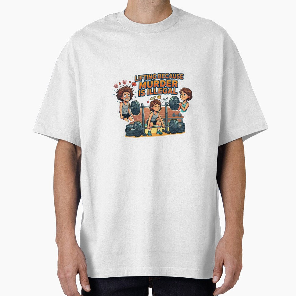 Lifting Because Murder Is Illegal Funny Gym Sticker Meme by ArmoniaJustin