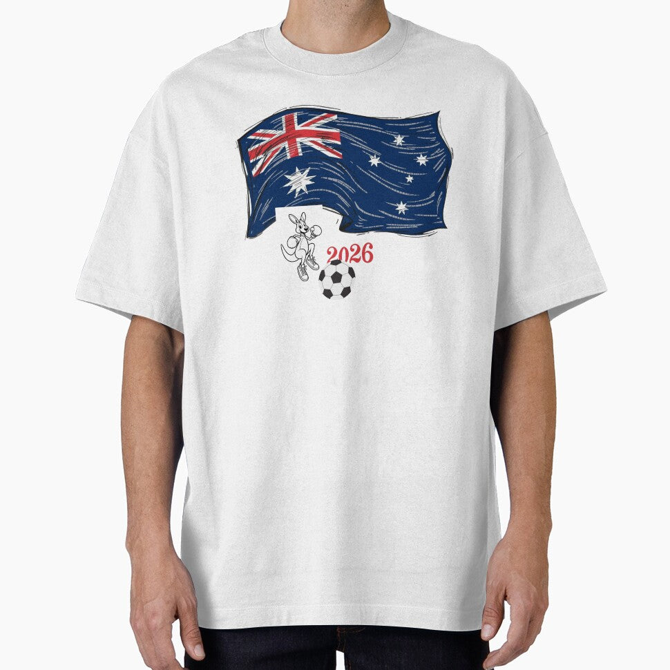 Australia 2026 Soccer Pride - Boxing Kangaroo & Dynamic Waving Flag. by printeGear