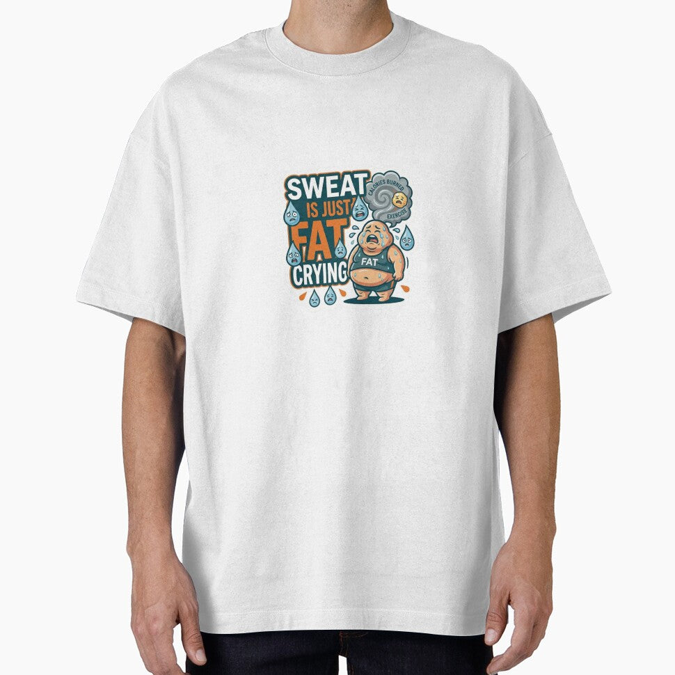 Sweat Is Just Fat Crying Funny Gym Sticker Fitness Humor by ArmoniaJustin