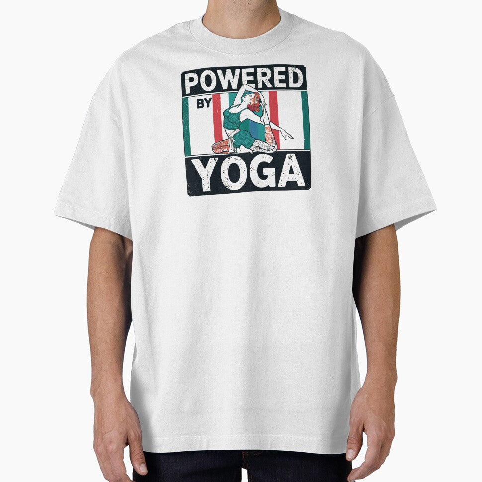 Powered by Yoga – Funny Spiritual Fitness Meditation Lifestyle Quote by Ganeshirt