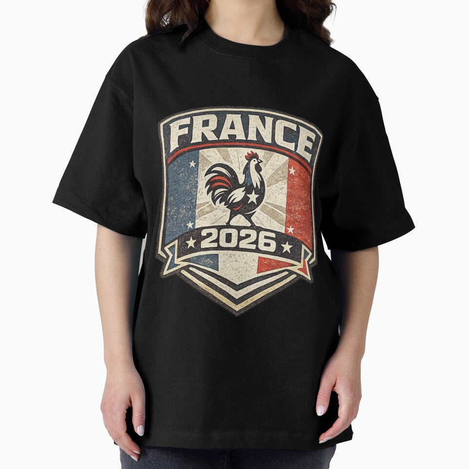 France 2026 Vintage Rooster Badge T-Shirt by ArthUpscale