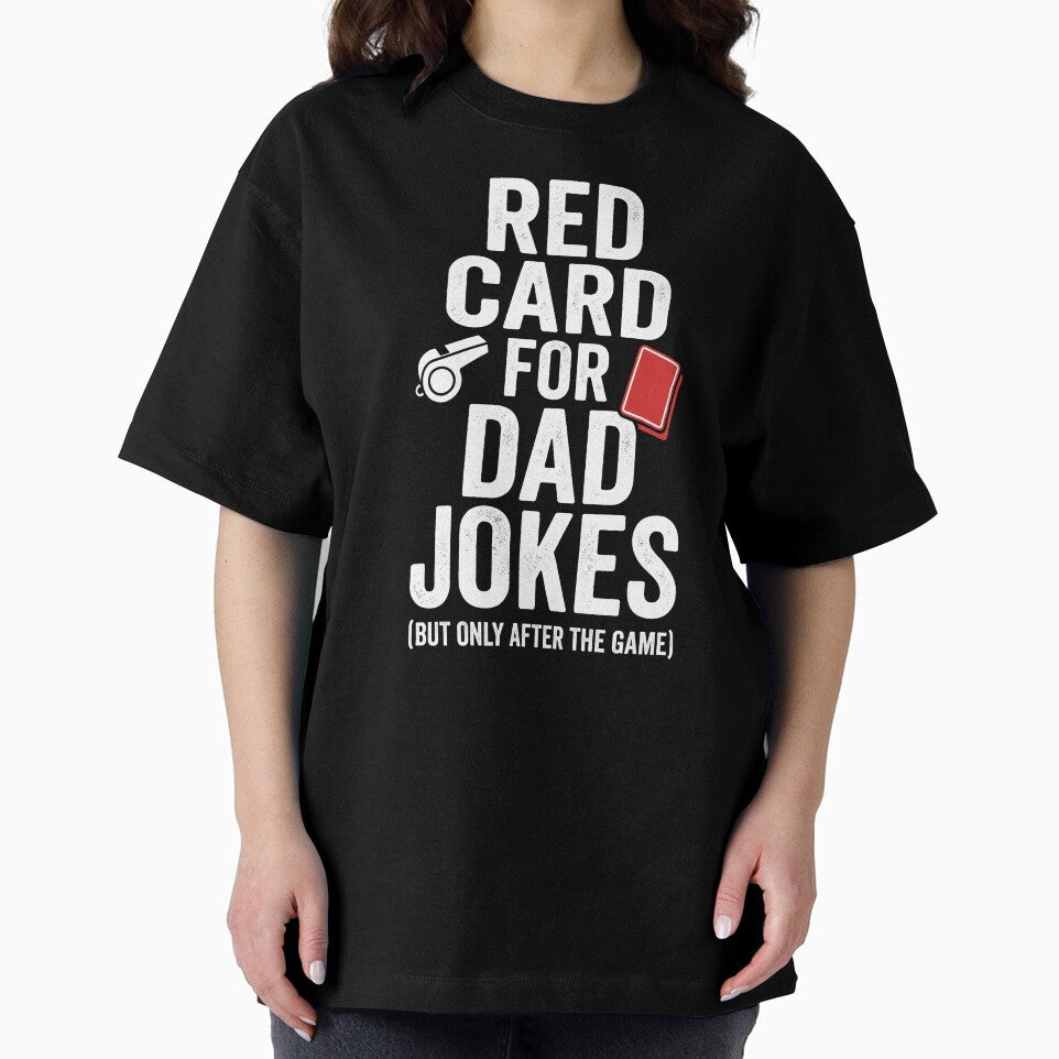 Funny Red Card For Dad Jokes Soccer Referee Typography by TeNovaStudio