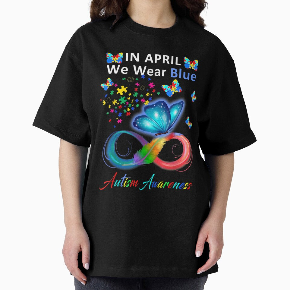In April We Wear Blue Autism Awareness - Butterfly Autism by VerityKingStore