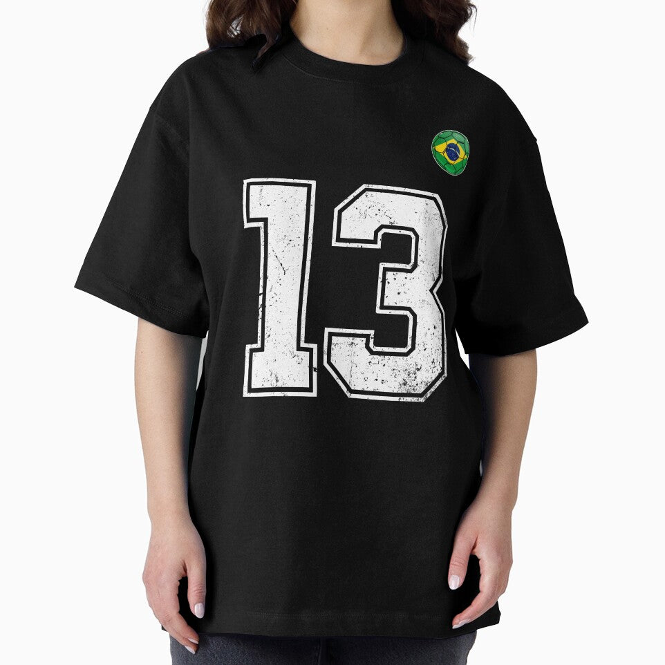 Number 13 Brazil Futbol Football Brazilian soccer Flag Jersey by RoyesButler
