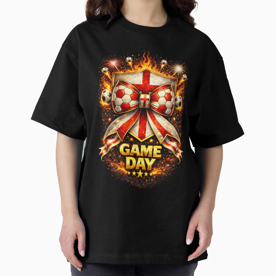 England Soccer Bow Game Day Flaming Crest Graphic by MuniraWearify