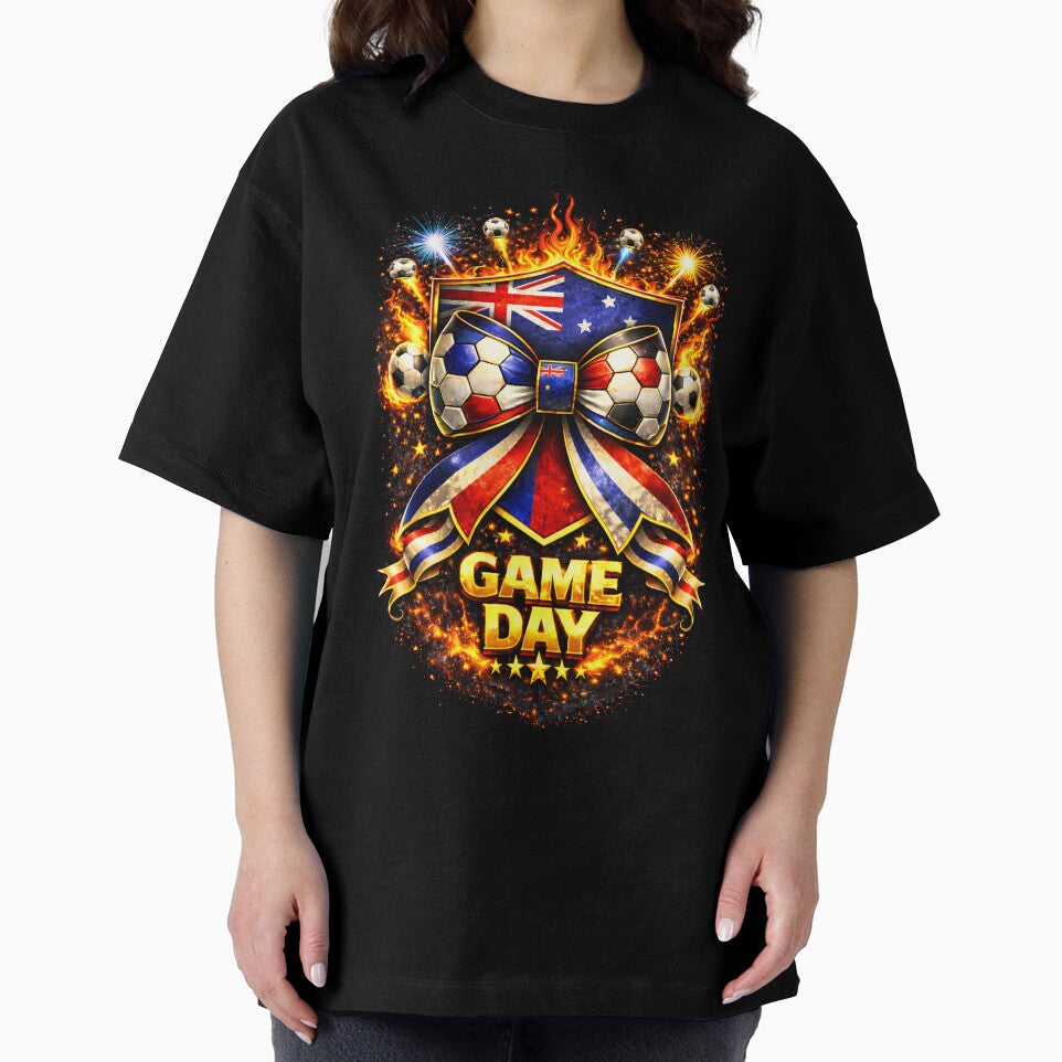 Australia Soccer Bow Game Day Fire Crest Celebration by MuniraWearify