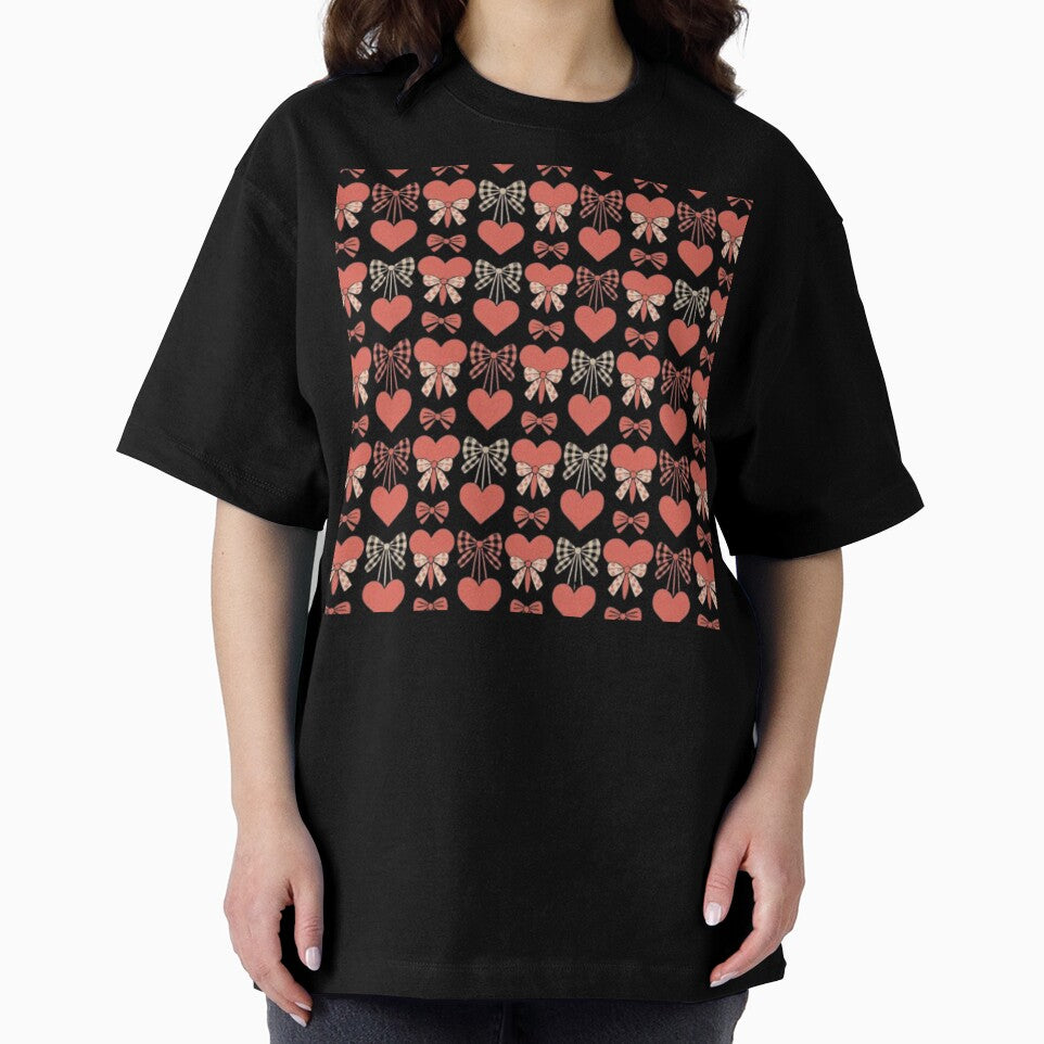 Valentine Coquette Hearts & Bows T-Shirt | Leopard Print Bow Aesthetic Shirt | Girly Valentine Outfit by Youpiworld