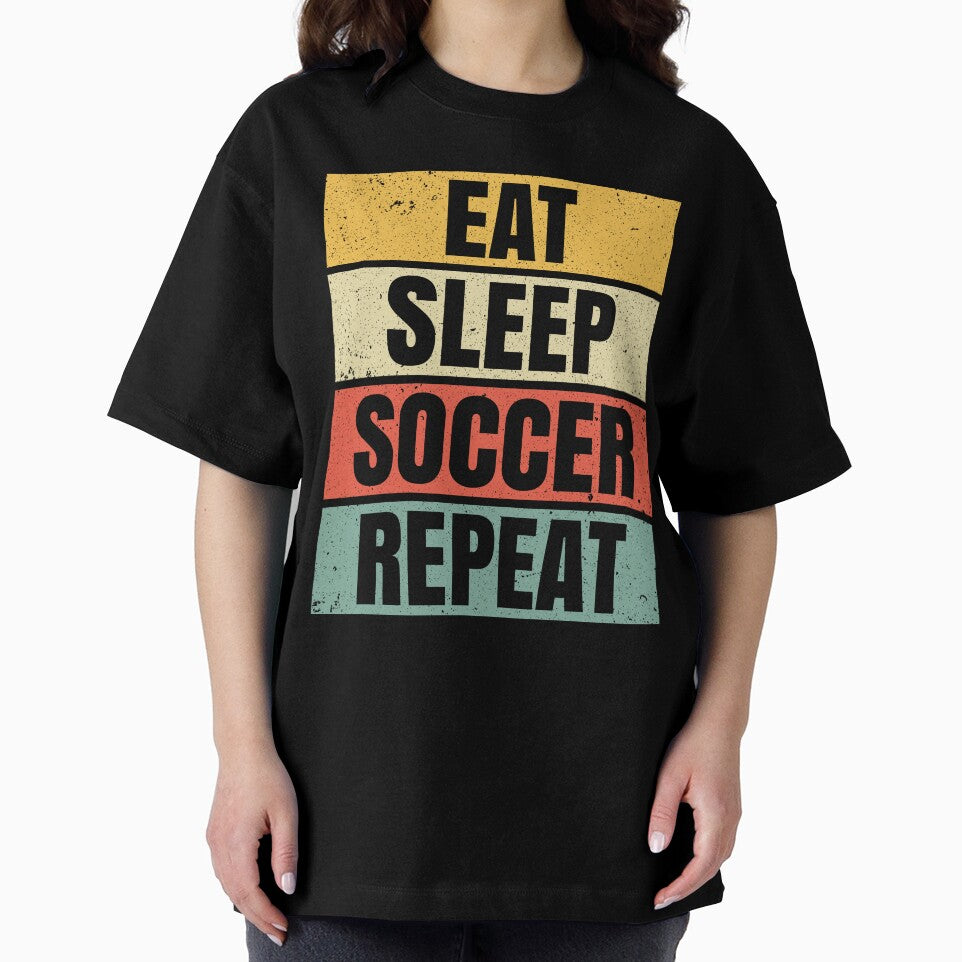 EAT SLEEP SOCCER REPEAT, Classic Vintage Style Design For Retro-Loving Football Players and Fans by NADIASHOP86