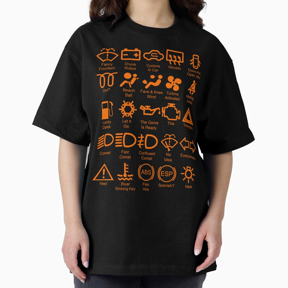 Car Dashboard Symbols T-Shirt by Macabretees