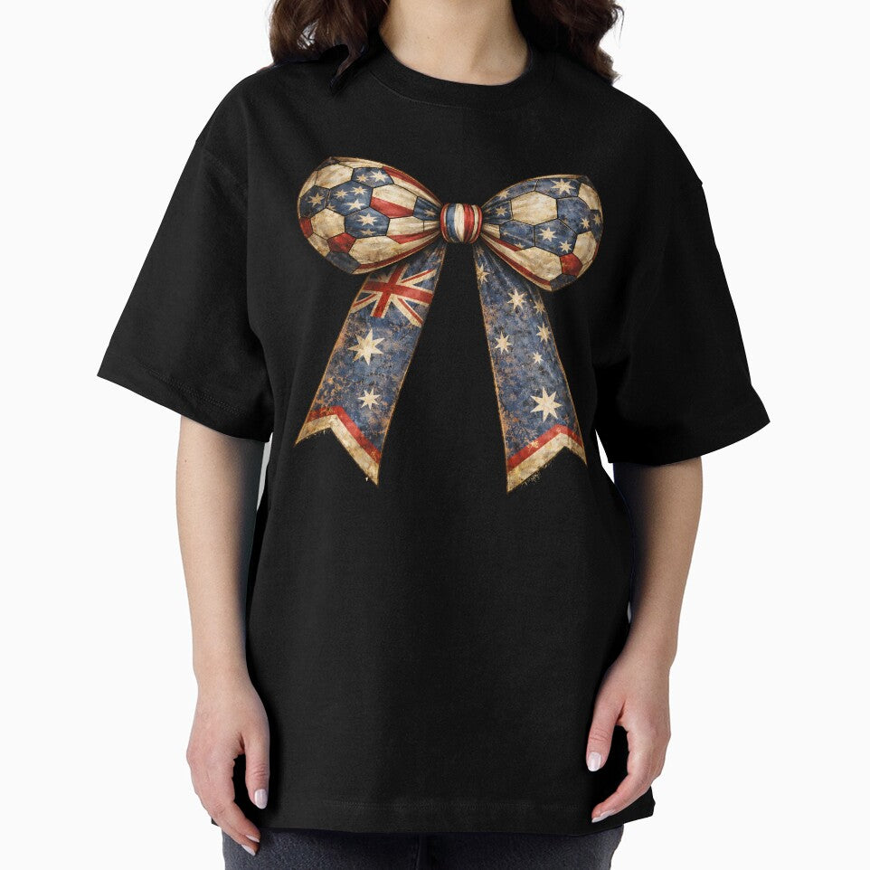 Australia Patriotic Coquette Soccer Bow Vintage Ribbon – Football Fan Country Pride by MuniraWearify
