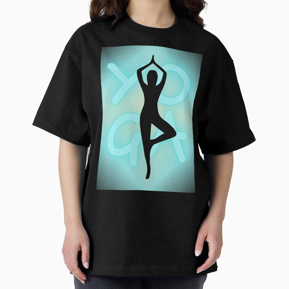 Yoga Pose Neon Blue Yoga Lettering by SoccaTamam