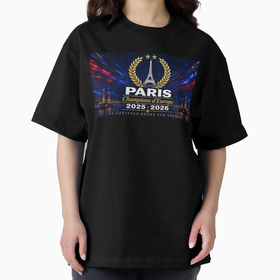 Paris Champions of Europe 2025 2026 Eiffel Tower Night Two Gold Stars by BrickByDream
