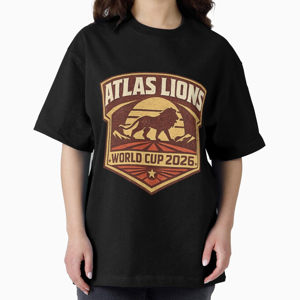 Atlas Lions World Cup 2026 Retro Vintage Football T-Shirt by ArthUpscale