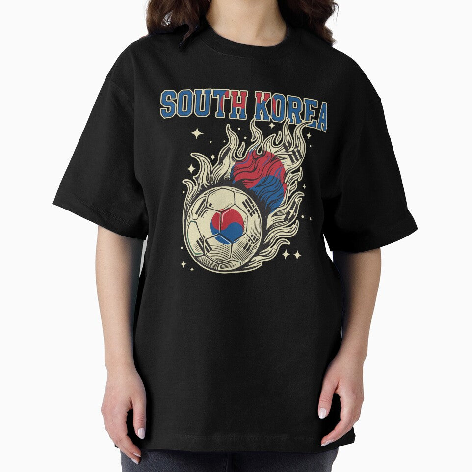 South Korea Soccer Flaming Ball Retro Football Fan Art by BrownHorse90s