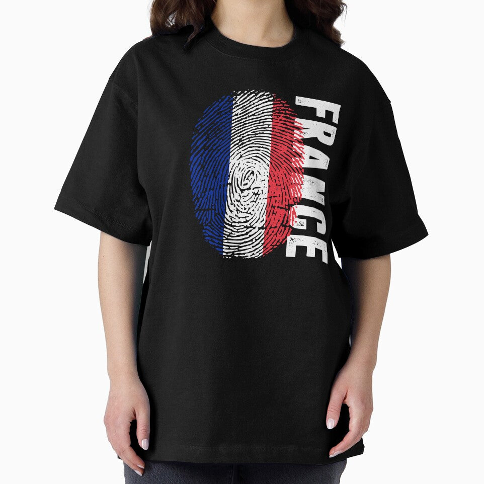 France Flag Fingerprint DNA French by PartyShirts1