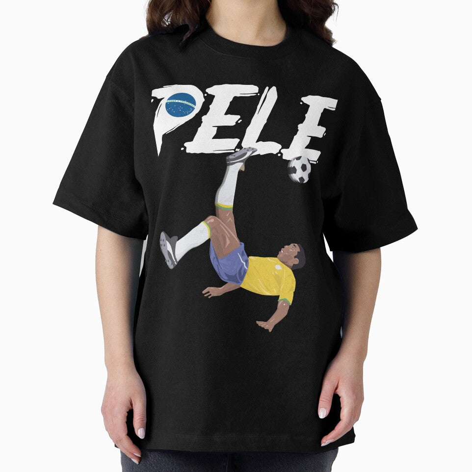 Bicycle Kick - Pele - SOCCER FOOTBALL - BRAZIL - WHITE TEXT version 2 by AMGraphicStudio