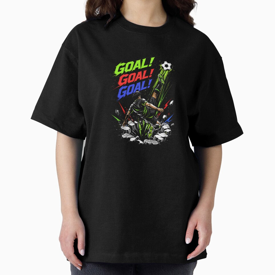 Soccer Power Kick Goal Explosion Graphic T-Shirt by Aimetoi