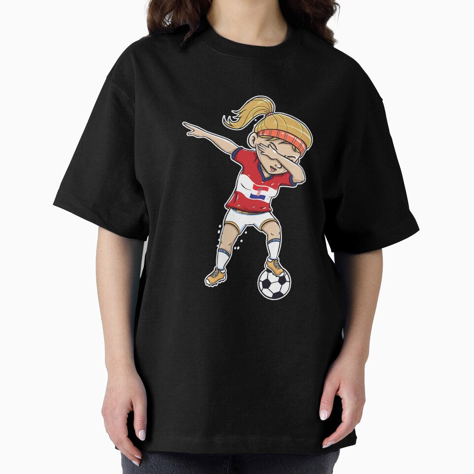 Dabbing Soccer Player Funny Croatia Fan product girl by Pummli