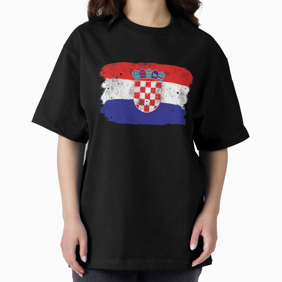 Croatia Hrvatska Flag Distressed Vintage Print by KimTee