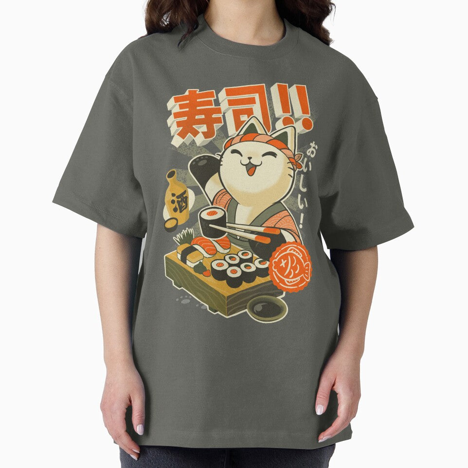 Sushi Chef Cat - Funny Restaurant Kitty - Japanese Food by BlancaVidal