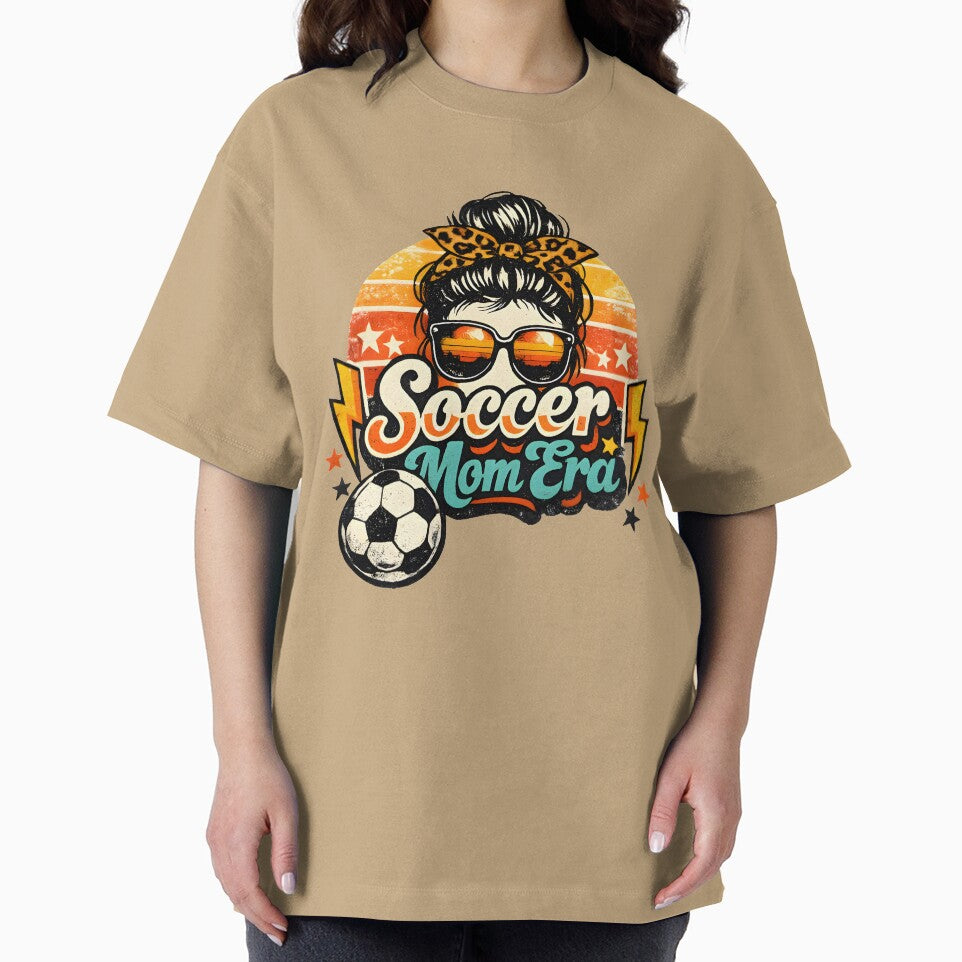 Soccer Mom Era Retro Vintage Leopard Messy Bun Shirt by PixelForge11