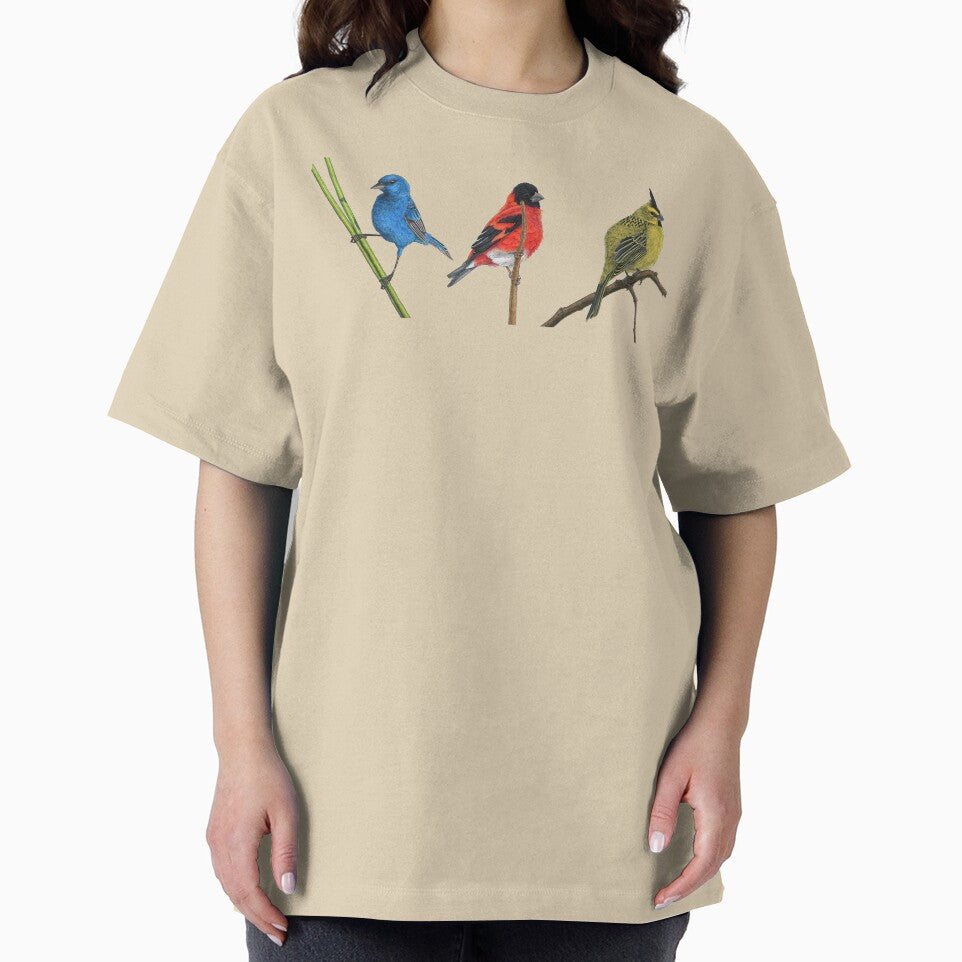 Three little birds in primary colours by paperbirdstudio