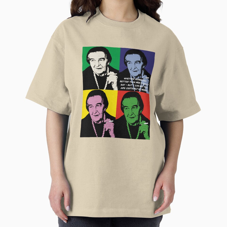 Golda Meir quote whether women are better than men I cannot say - but I can say they are certainly no worse, Retro Pop Art by InnaMGraphic