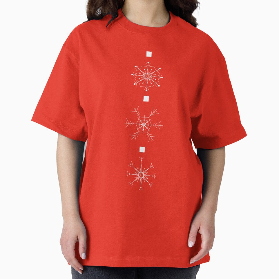 FALLING SNOW - Xmas Snowflake Pattern (Red and White) by CoraDaffodil