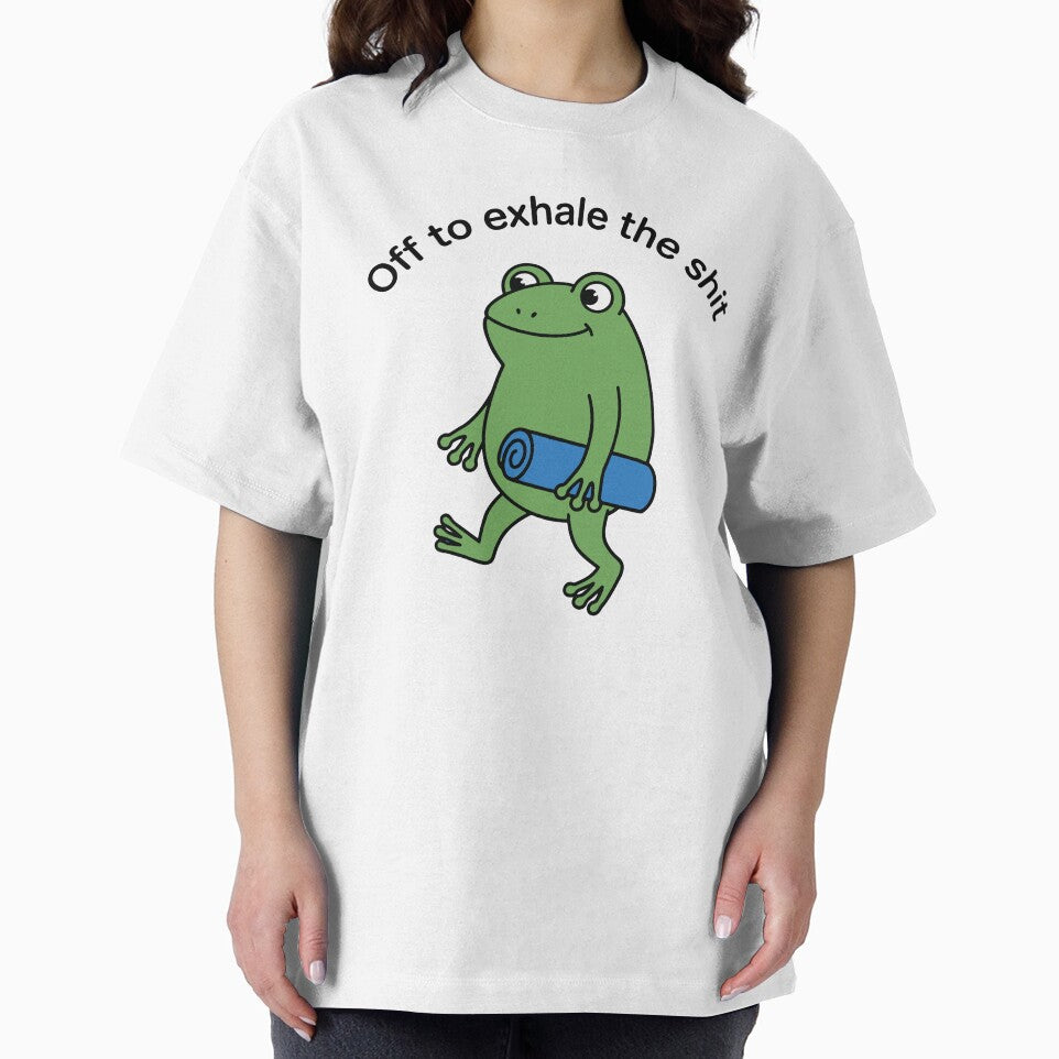 Off to exhale The Shit Funny International Yoga Day Frog Meme by gunaone-design