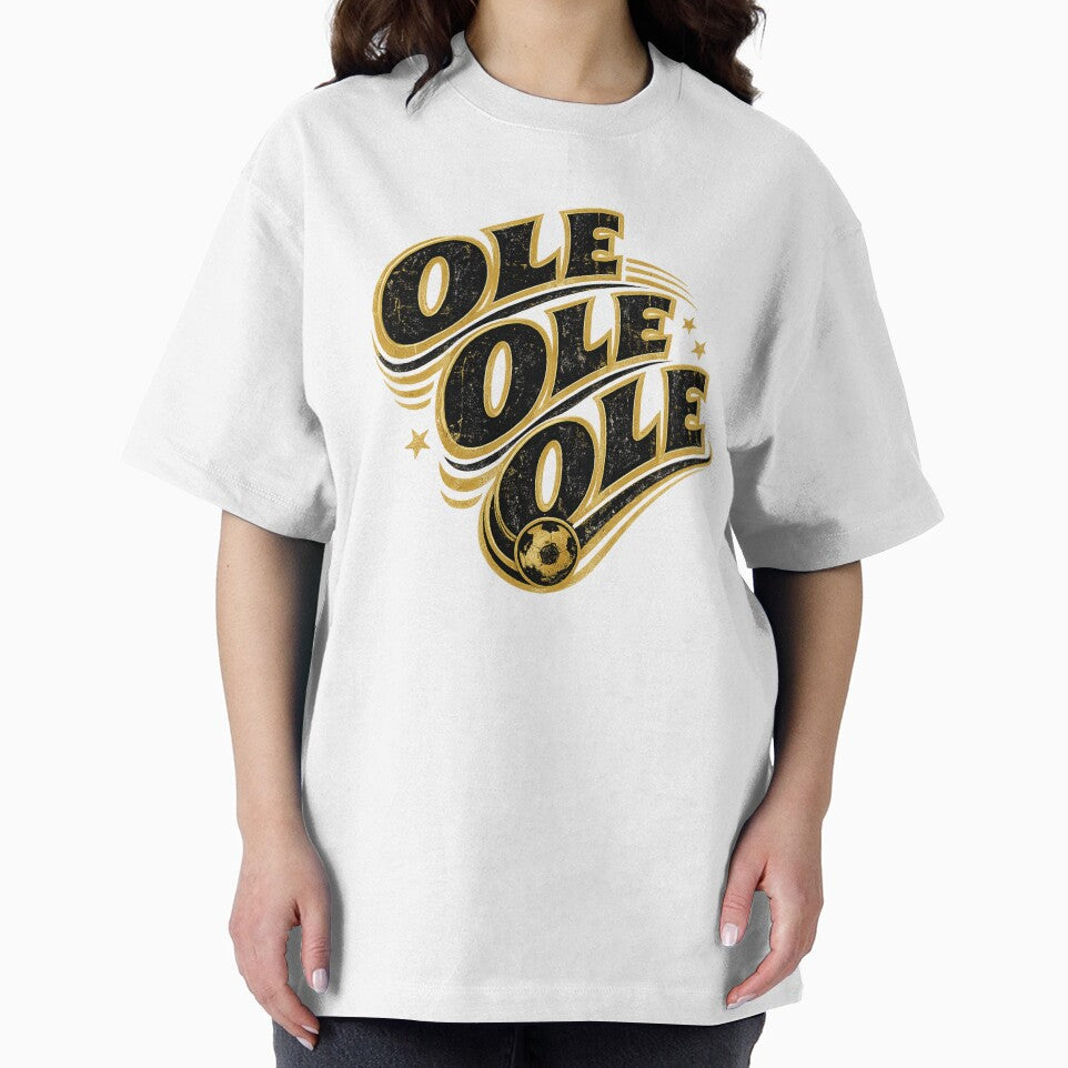 Ole Ole Ole Gold Black Soccer Typography – Bold Football Celebration Chant Art | Soccer Fan Gift by irfanshikh