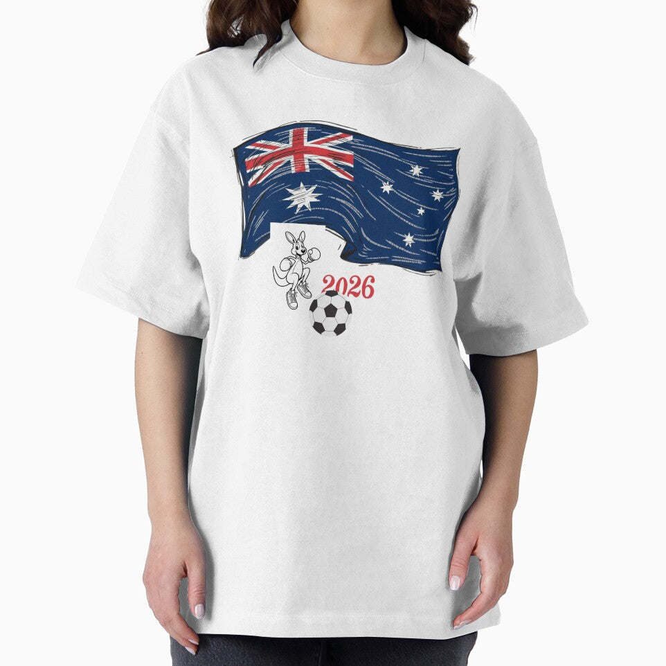 Australia 2026 Soccer Pride - Boxing Kangaroo & Dynamic Waving Flag. by printeGear