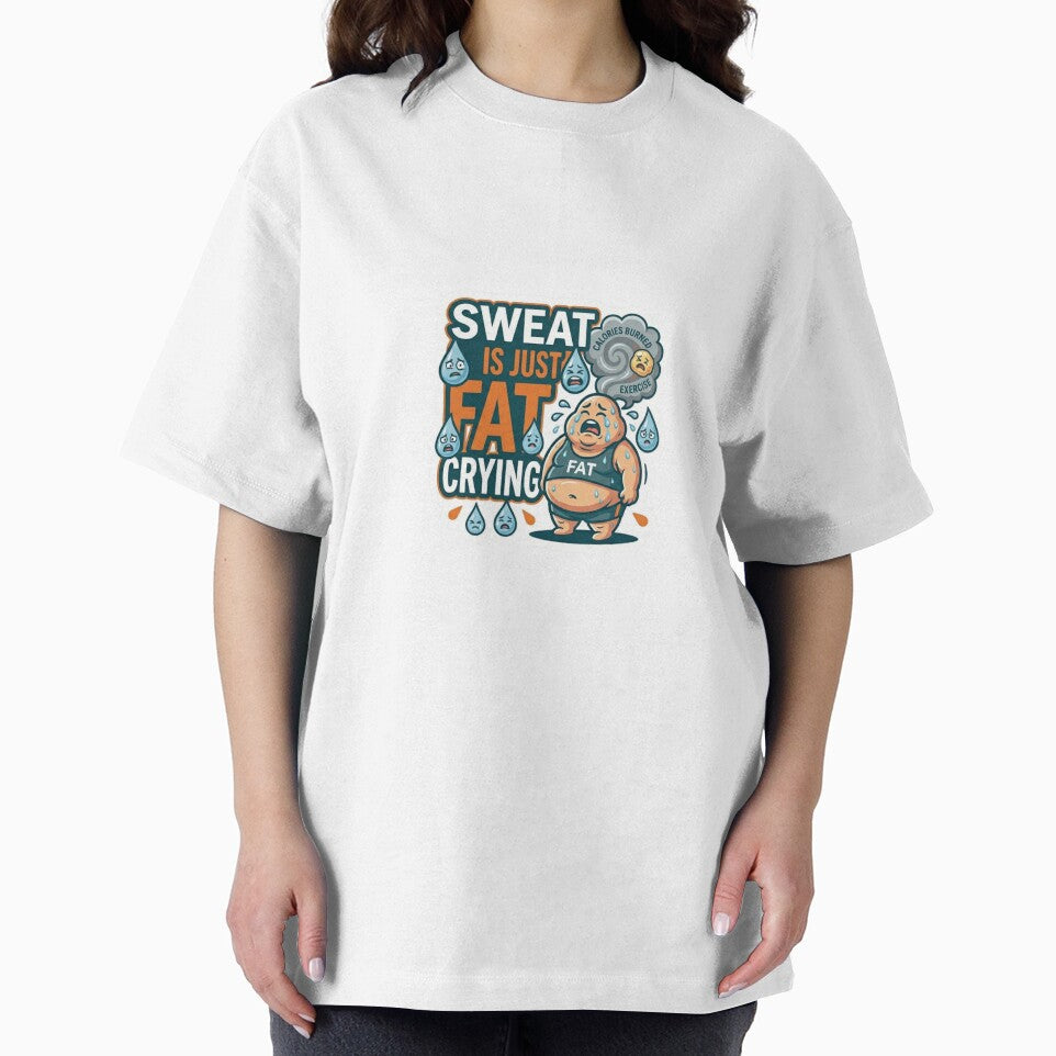 Sweat Is Just Fat Crying Funny Gym Sticker Fitness Humor by ArmoniaJustin