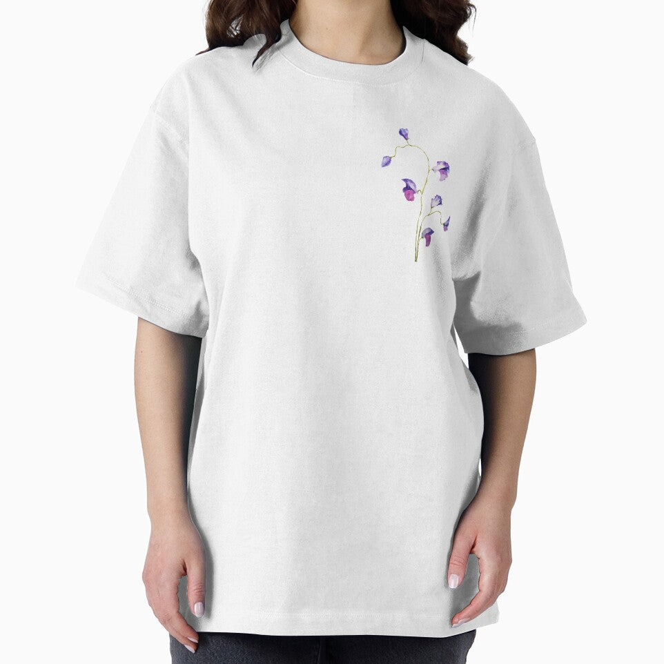 hand painted 2 elegant purple sweet peas flower watercolor by ColorandColor