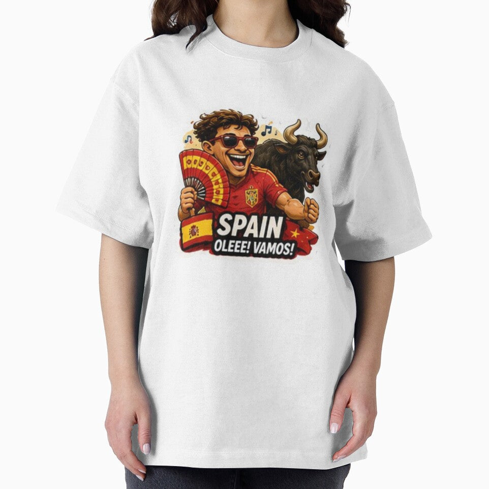 Spain 2026 Cartoon Football Fan Design by Pixanova
