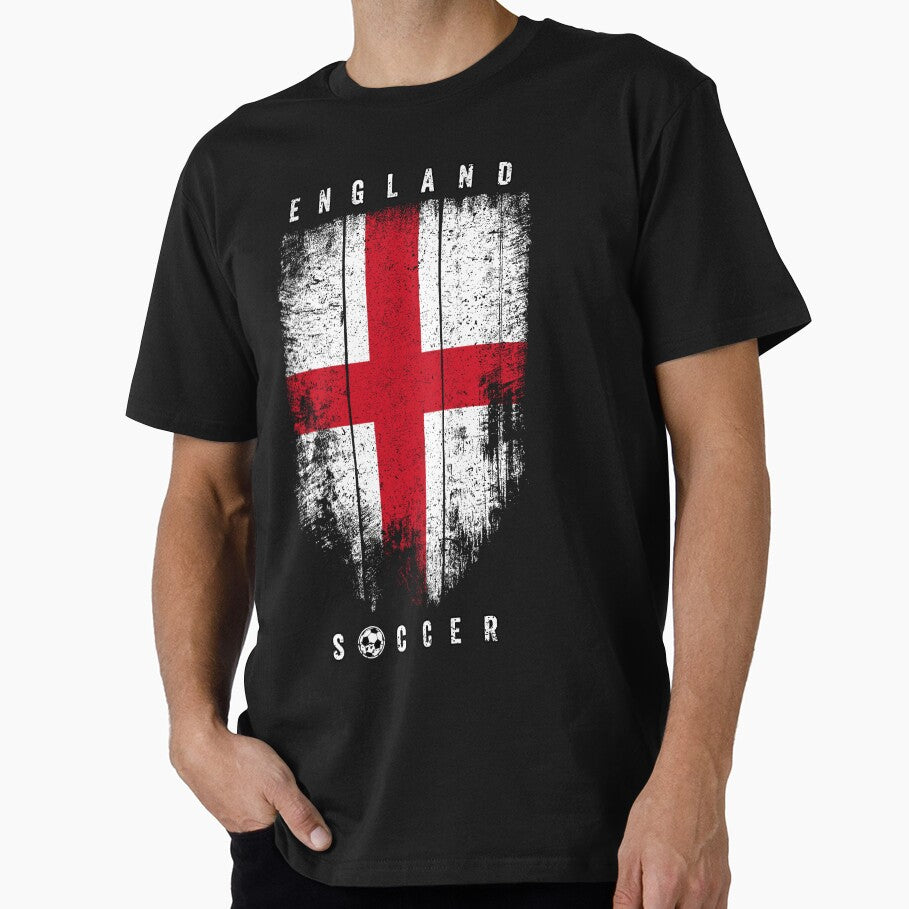 SOCCER TEAMS VERTICAL FLAG - ENGLAND - Fans and Teams for Men and Women T-shirt by wallsandpatts