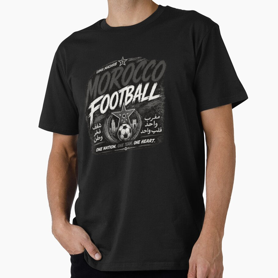 Morocco Football Black White Typography Design | National Football Fan Graphic by TKOprintdesigns