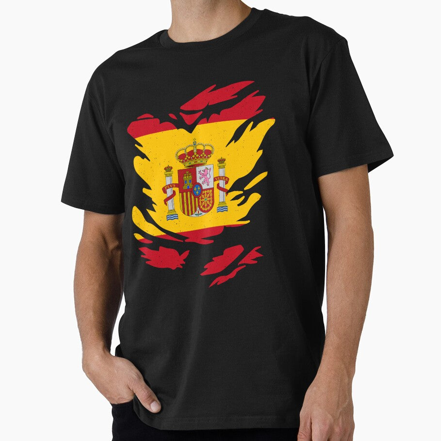 RIPPED SHIRT FLAG INSIDE - SPAIN - Fans and Teams for Men and Women T-shirt by wallsandpatts