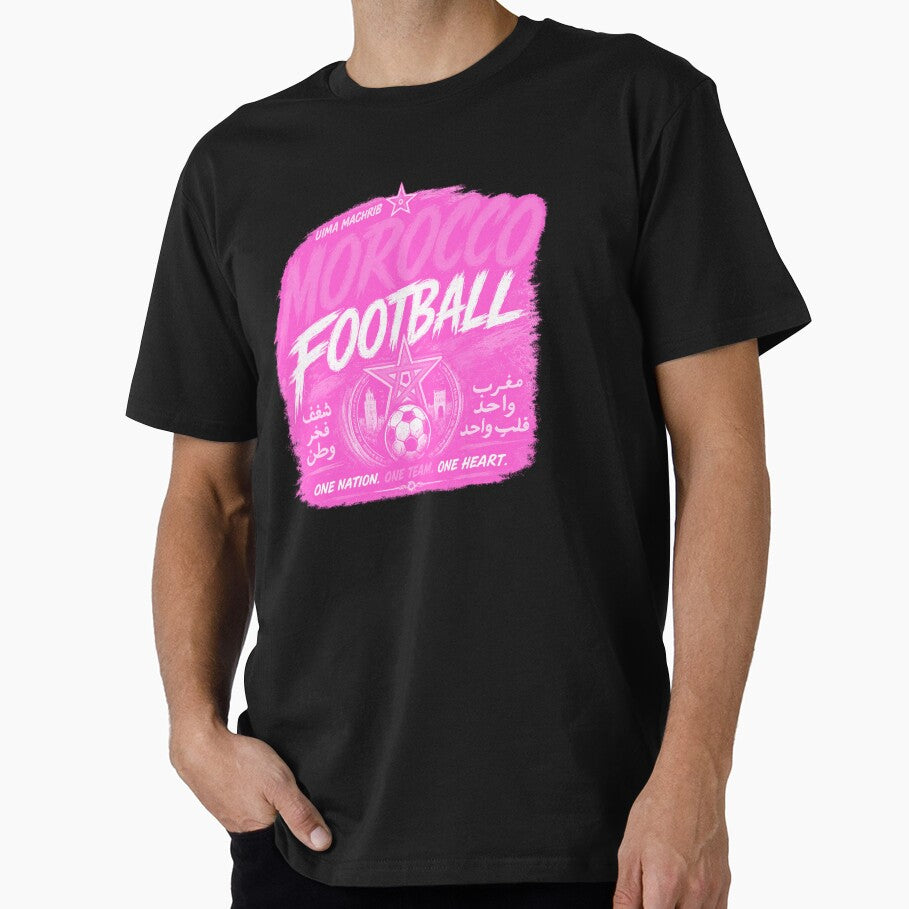 Morocco Football Pink Typography Design | National Football Fan Graphic by TKOprintdesigns