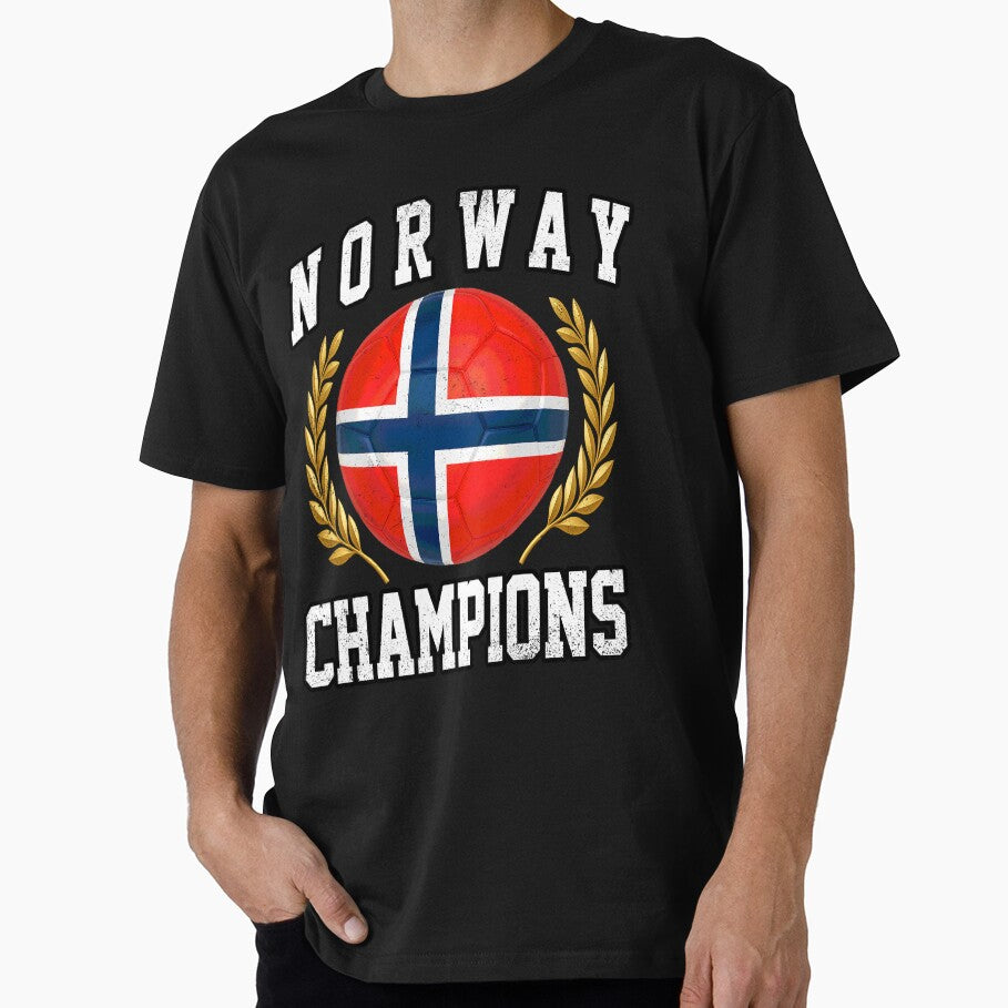 SOCCER BALL FLAG CHAMPIONS - NORWAY - Fans and Teams for Men and Women T-shirt by wallsandpatts