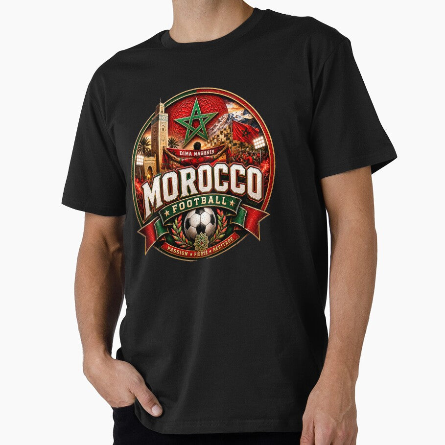 Morocco Football Badge Logo – Hardcore Soccer Fan Design by TKOprintdesigns