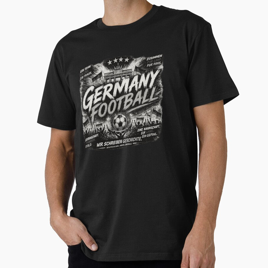 Germany Football Black White Typography Design | Modern Soccer Supporter Graphic by TKOprintdesigns