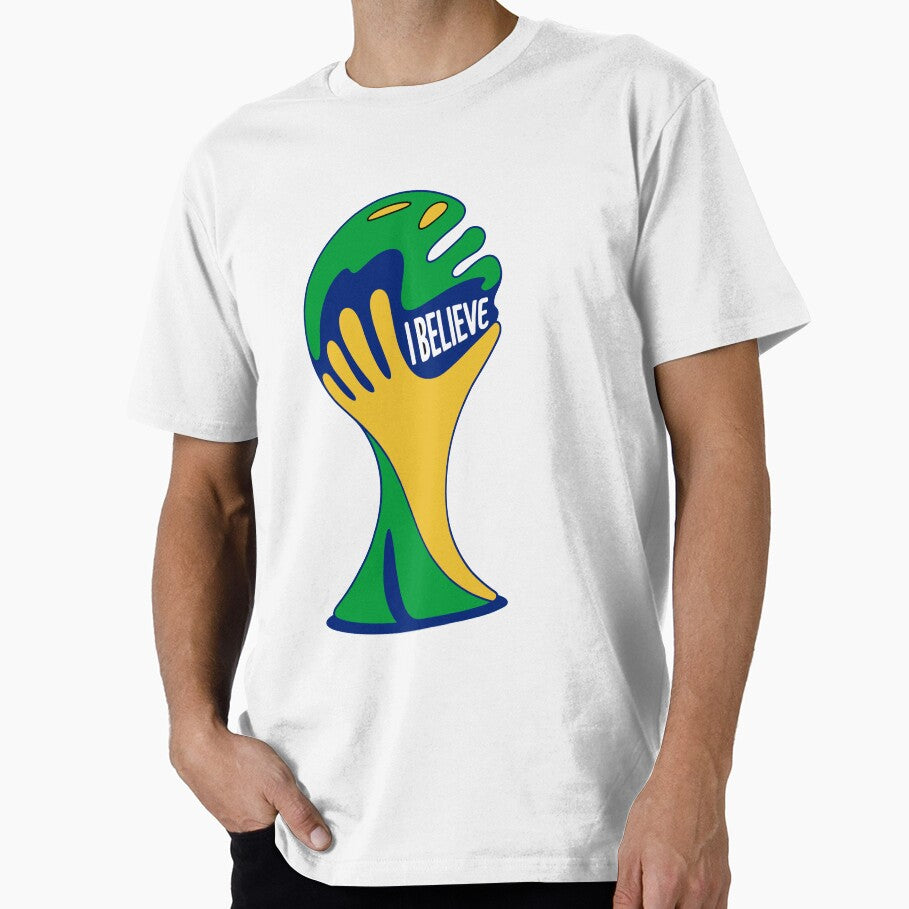 Brazil Soccer “I Believe” Trophy – Football Fan with Championship Cup Design by paulo silveira