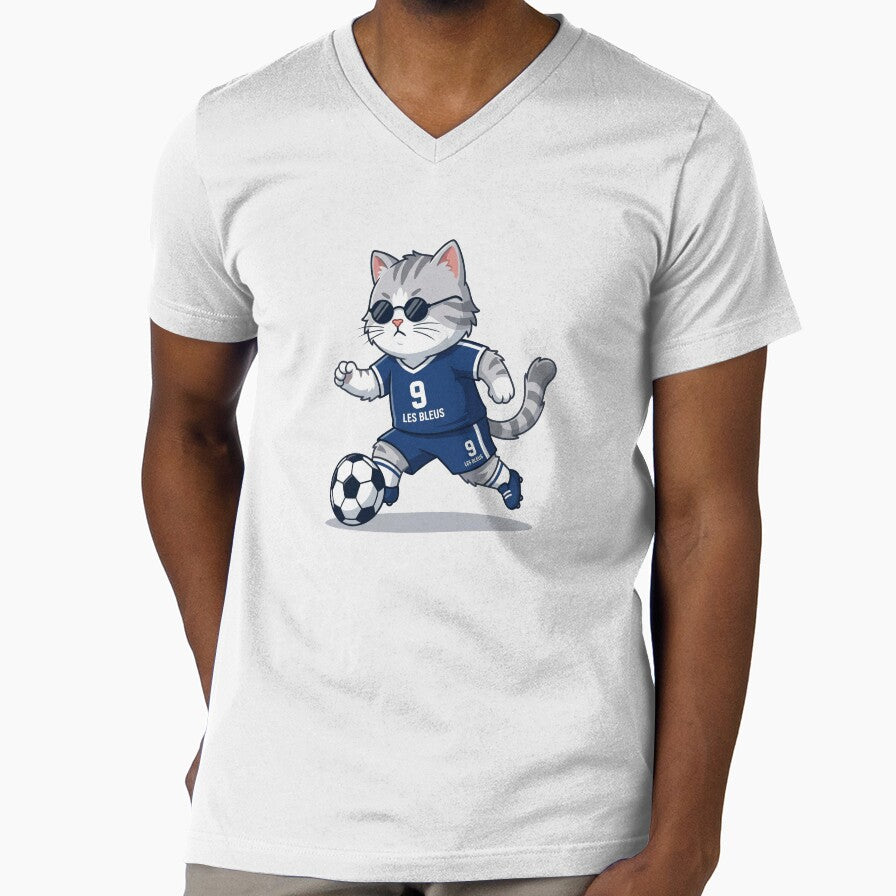 France Soccer Cat Sprinting — Les Bleus Number 9 Cartoon by David Mateo ArtWorks