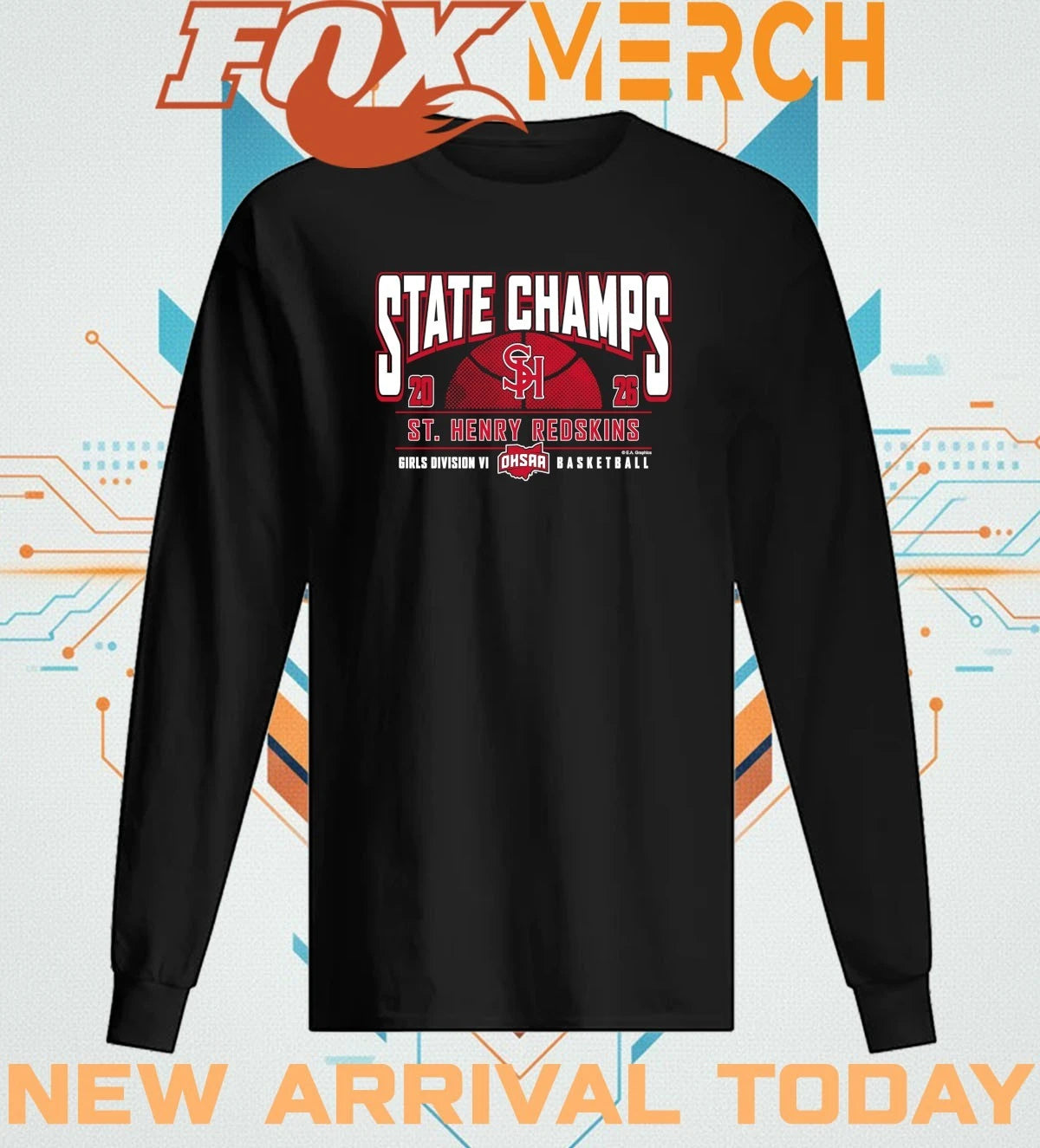 St. Henry Redskins 2026 OHSAA Girls Basketball D6 State Champions t-shirt